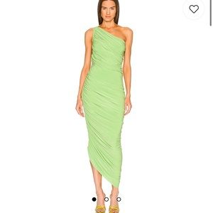 NWT Norma Kamali Diana Gown Dress in Gemini Green | Size XXS